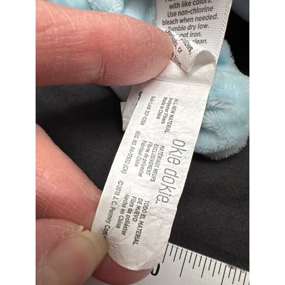 Okie Dokie Baby Blue Plush Bear Security Blanket Raised Minky Dot Nubb Blanket - Picture 3 of 8